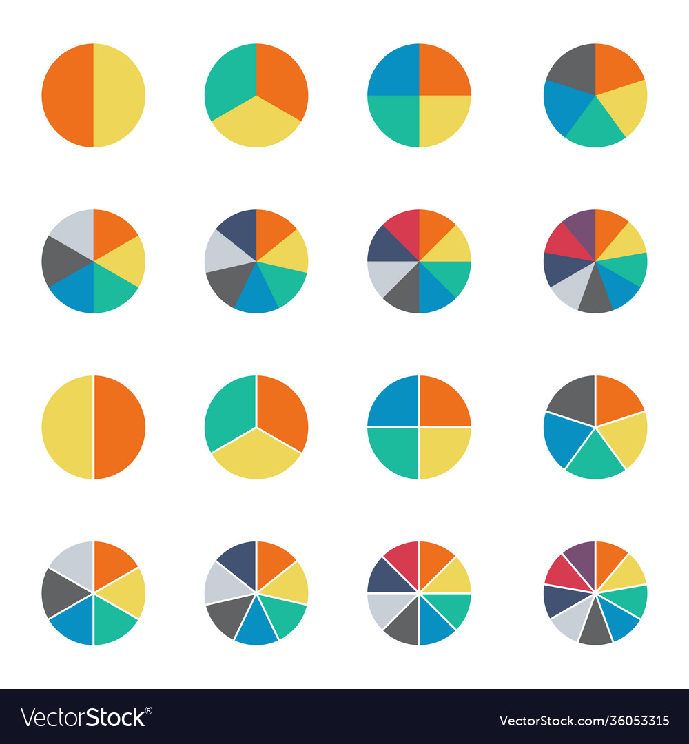 Infographic pie chart set cycle collection Vector Image