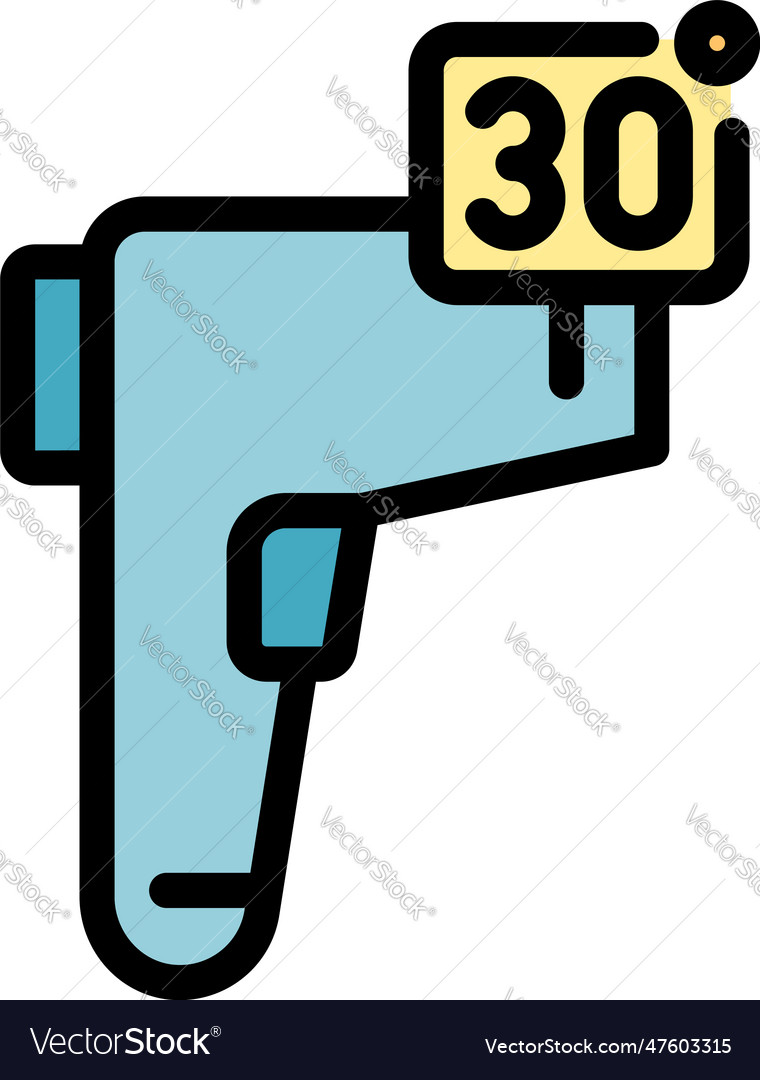 Laser thermometer digital icon flat Royalty Free Vector