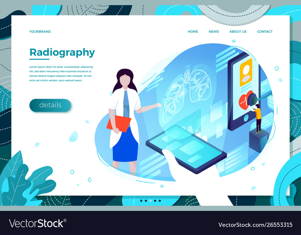 Lungs Health Hologram Banner Royalty Free Vector Image