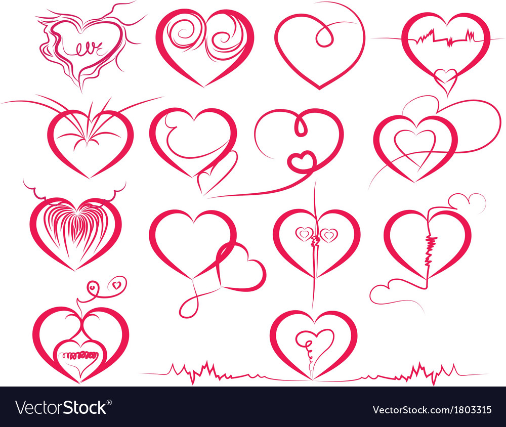 Set of symbol hearts