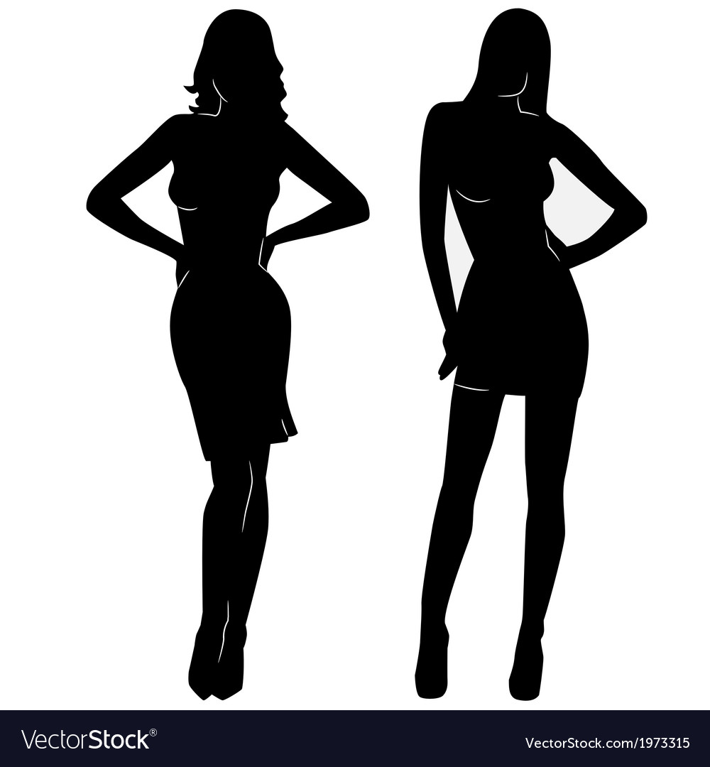 sexy woman in dress silhouette