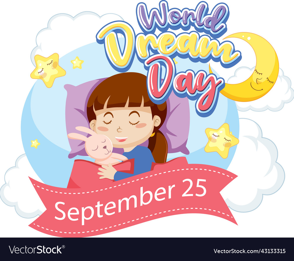 World dream day banner design with cartoon Vector Image