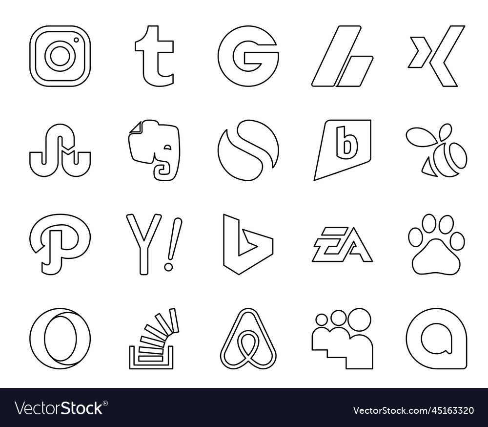 20 social media icon pack including sports