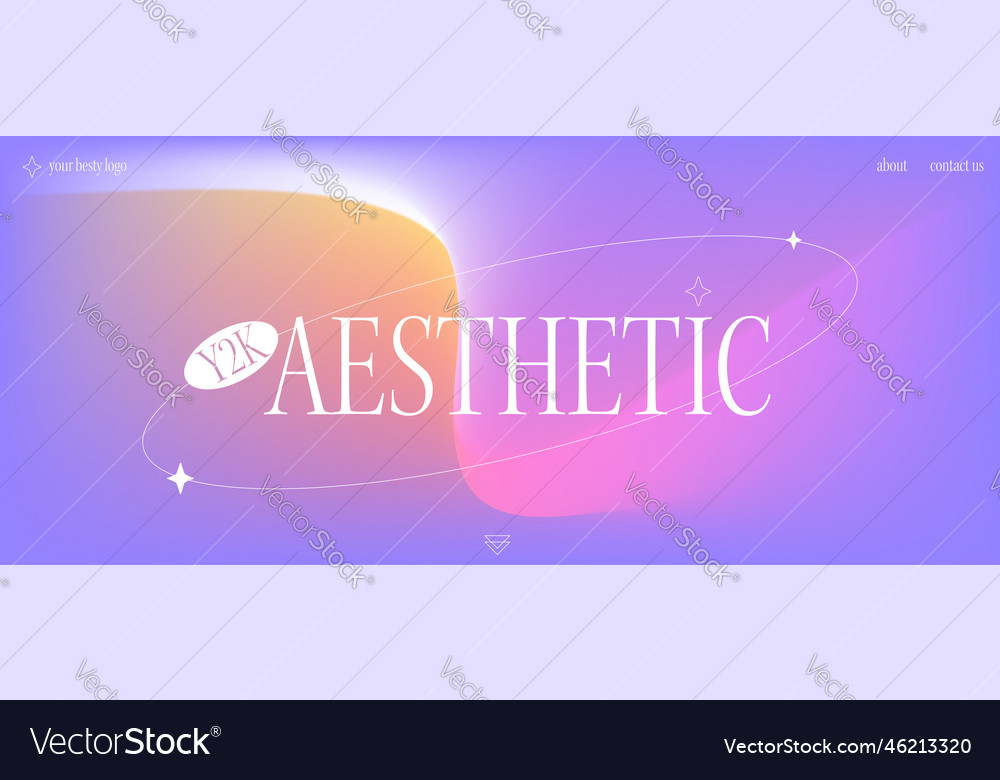 A trendy landing page with y2k aesthetics modern Vector Image
