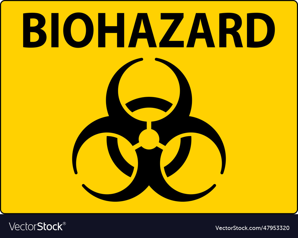 Biohazard sign with symbol Royalty Free Vector Image