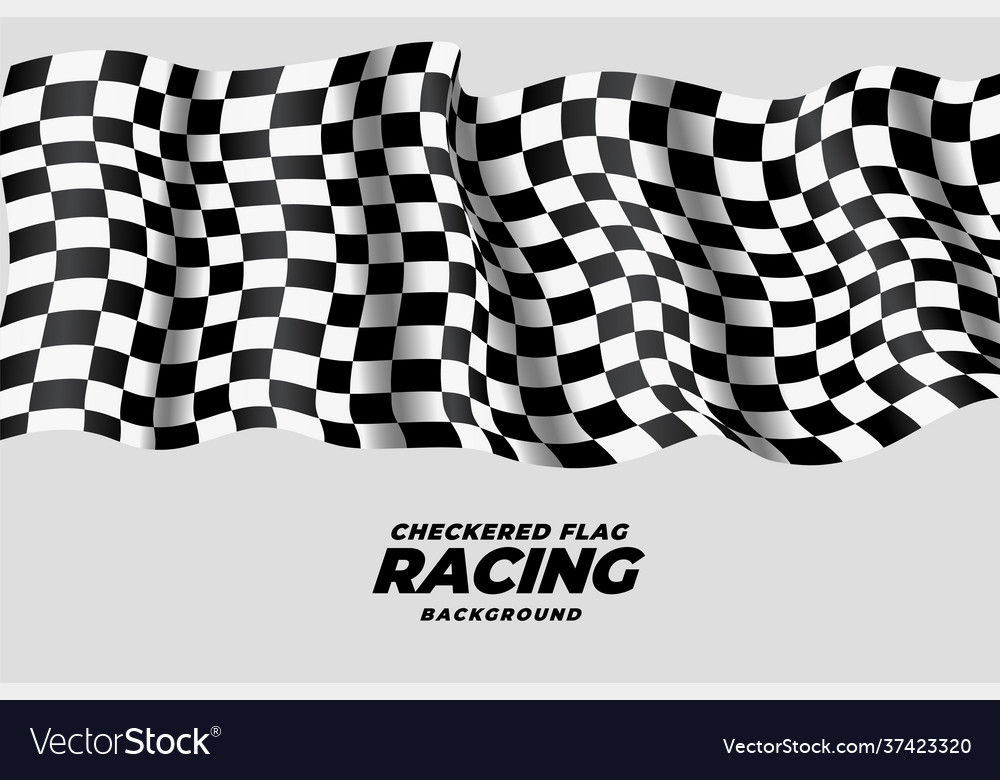 Checkered racing flag waving background