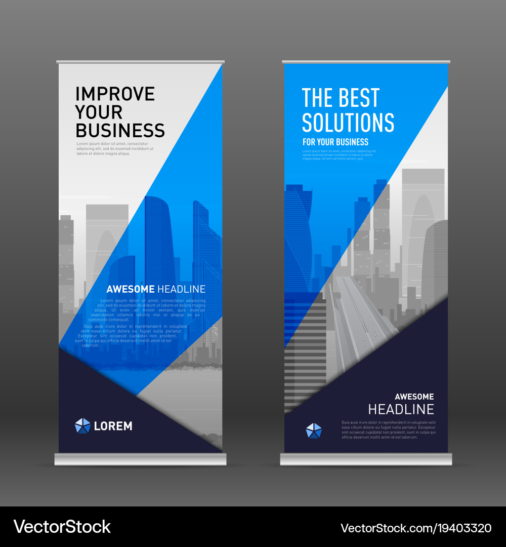 Construction roll up banner design template Vector Image