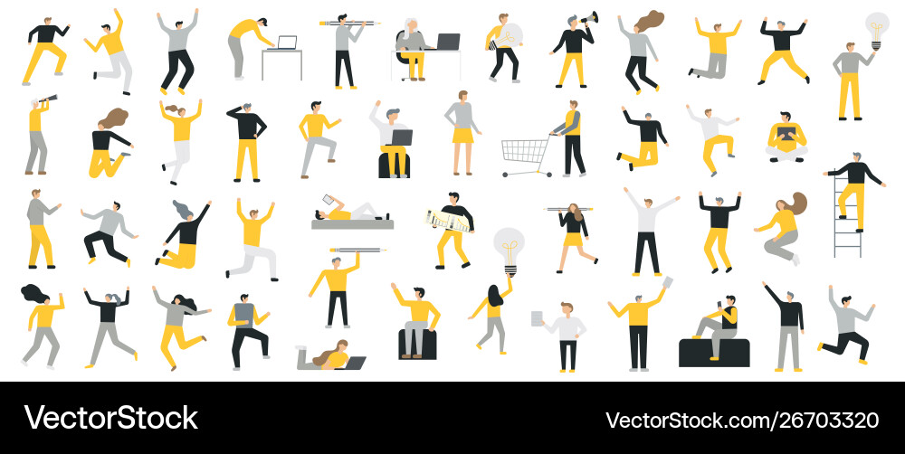 Flat people set11 Royalty Free Vector Image - VectorStock