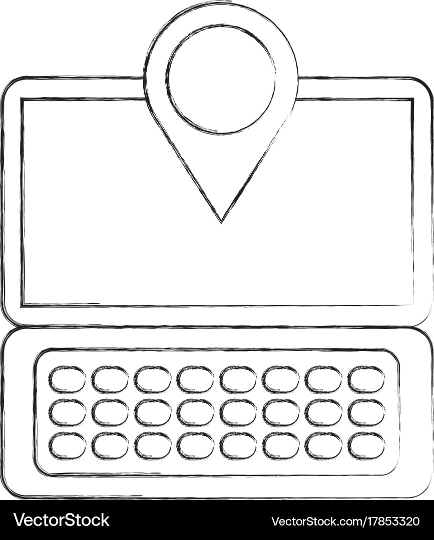 Laptop communication pointer map navigation gps Vector Image