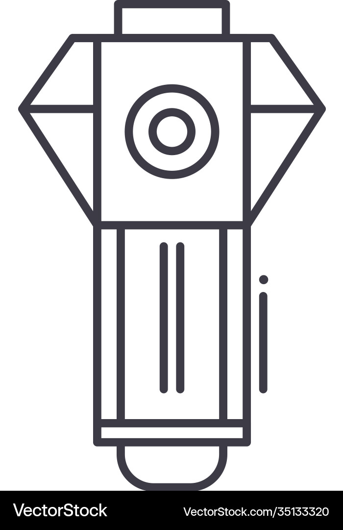 Microphone icon linear isolated Royalty Free Vector Image