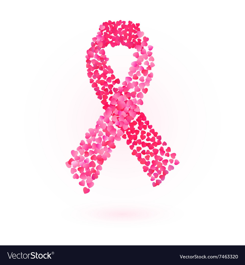 Pink ribbon breast cancer awareness symbol Vector Image