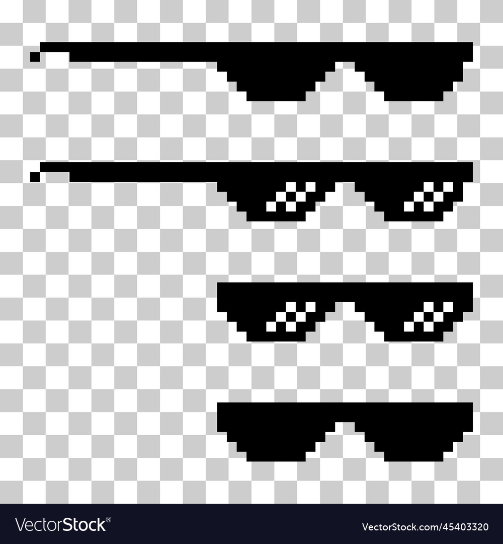 Set of fun retro pixel sun glass icon life style