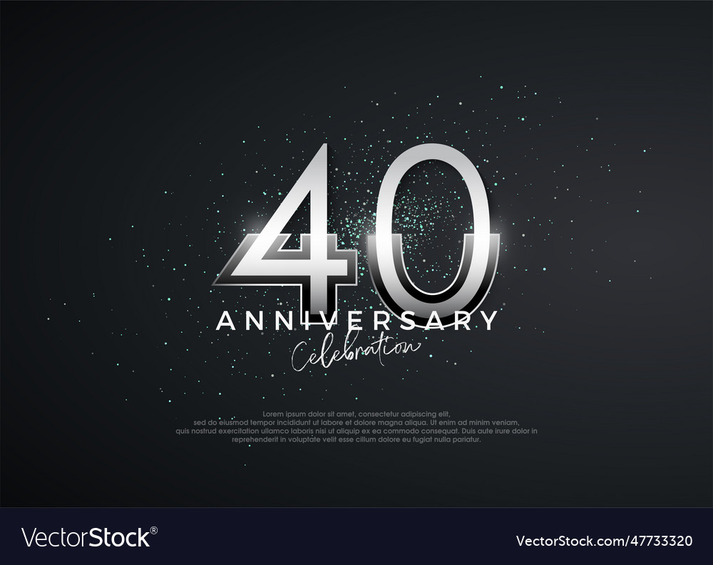 Simple and elegant numbers 40th anniversary Vector Image