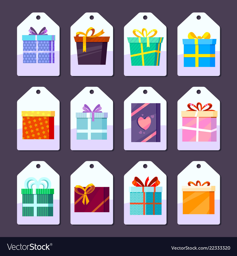 tags gifts commodity advertising labels template vector image