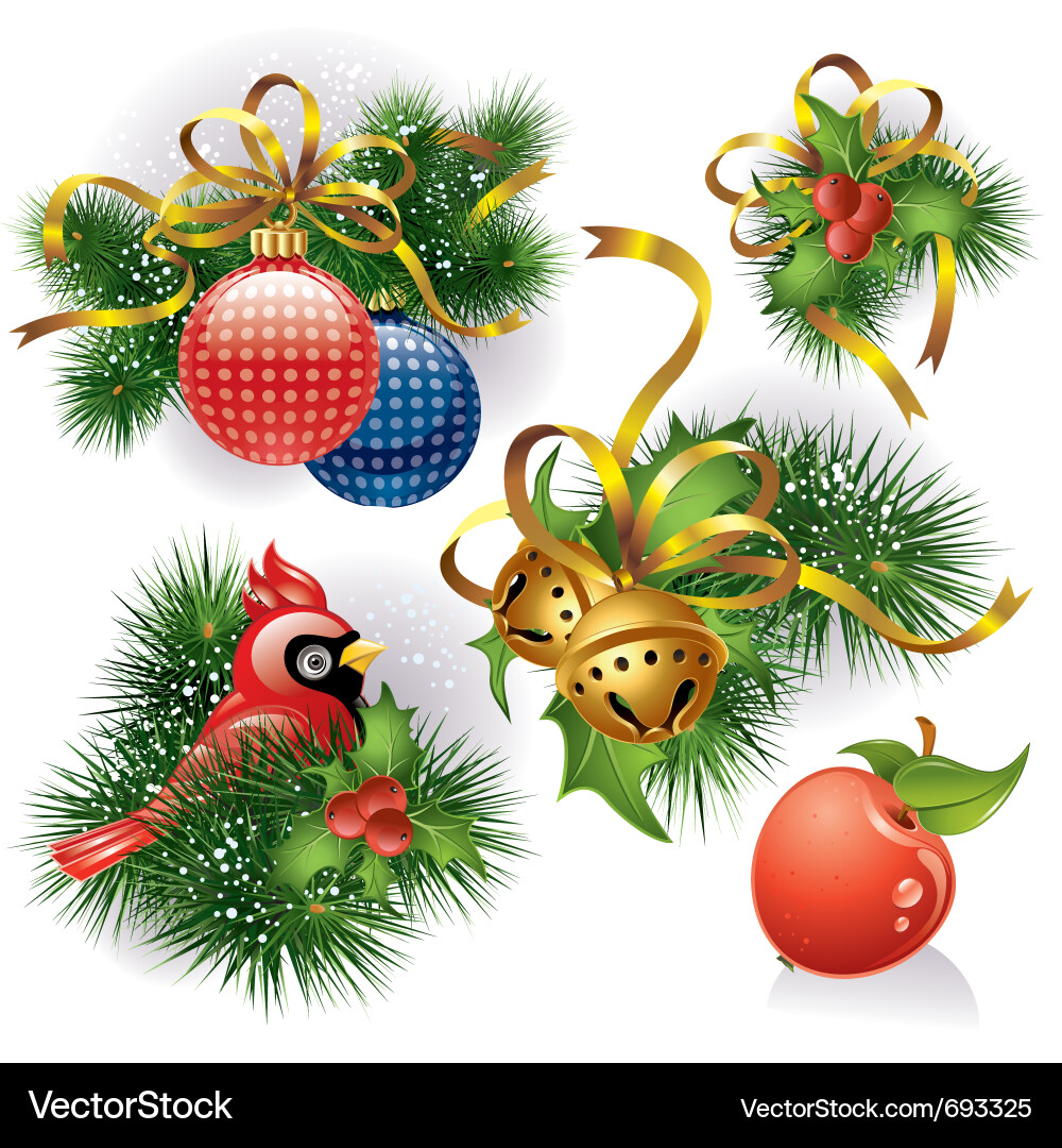 Christmas decorative elements Royalty Free Vector Image