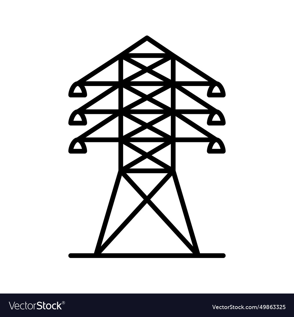 Electric tower glyph icon electricity pylon