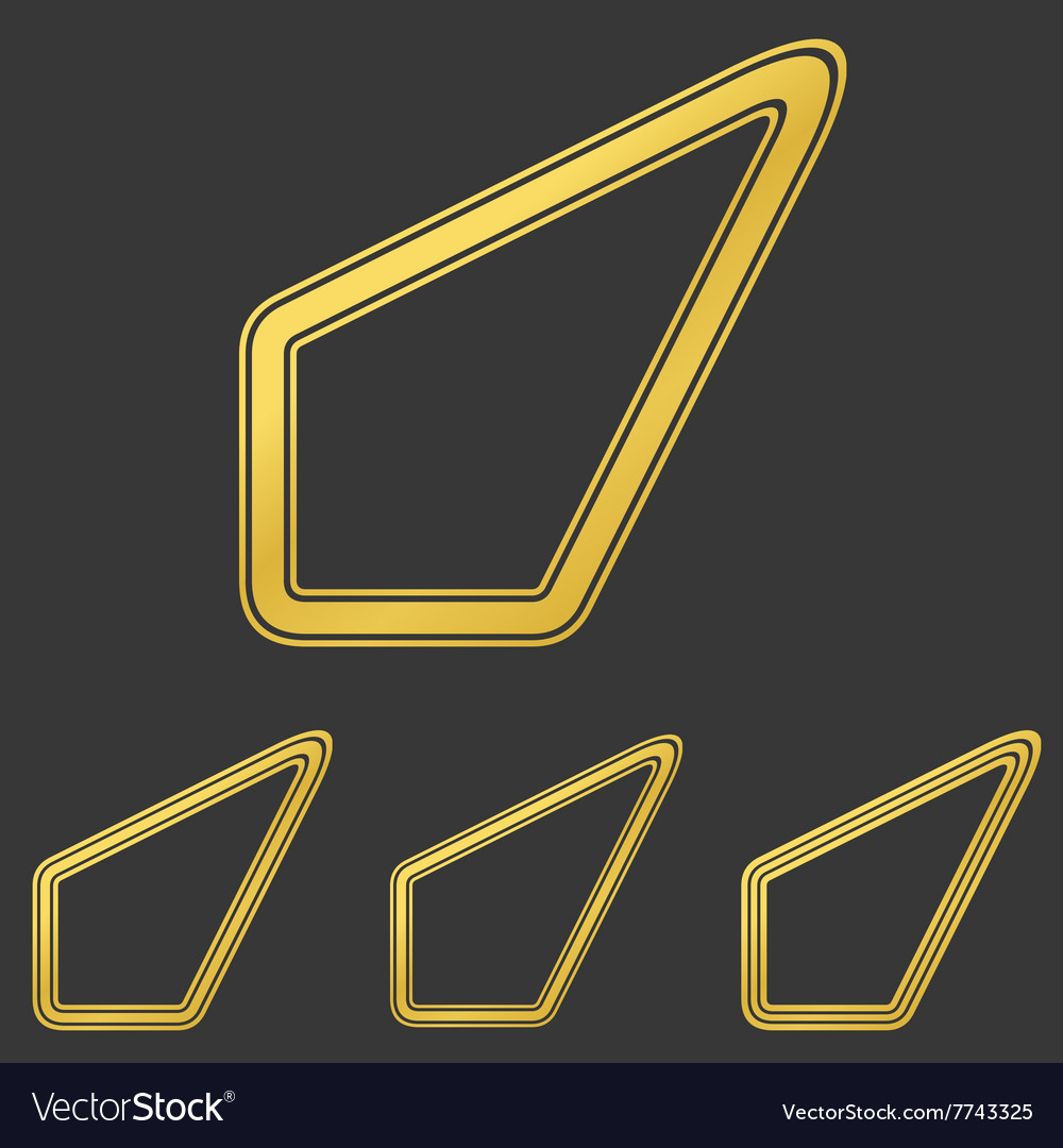 Golden line success logo design set Royalty Free Vector