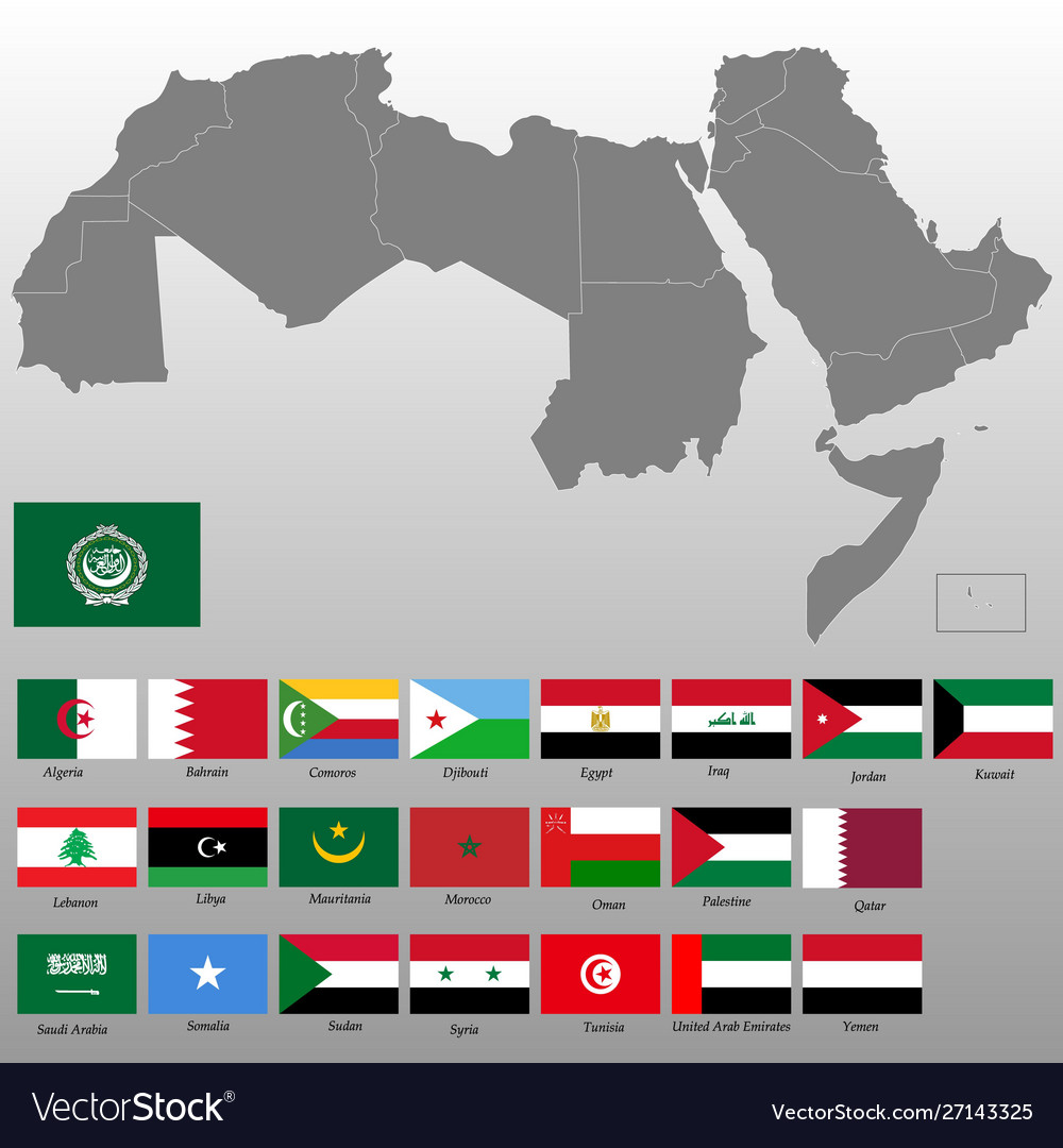 High Quality Map Arab World Royalty Free Vector Image