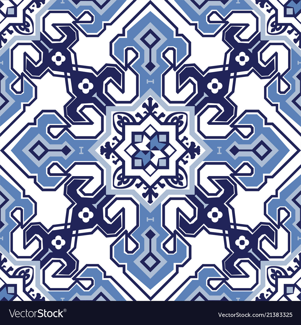 Pattern in style mediterranean tiles Royalty Free Vector