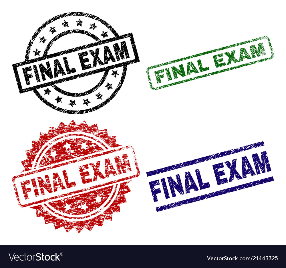 Scratched textured final exam seal stamps