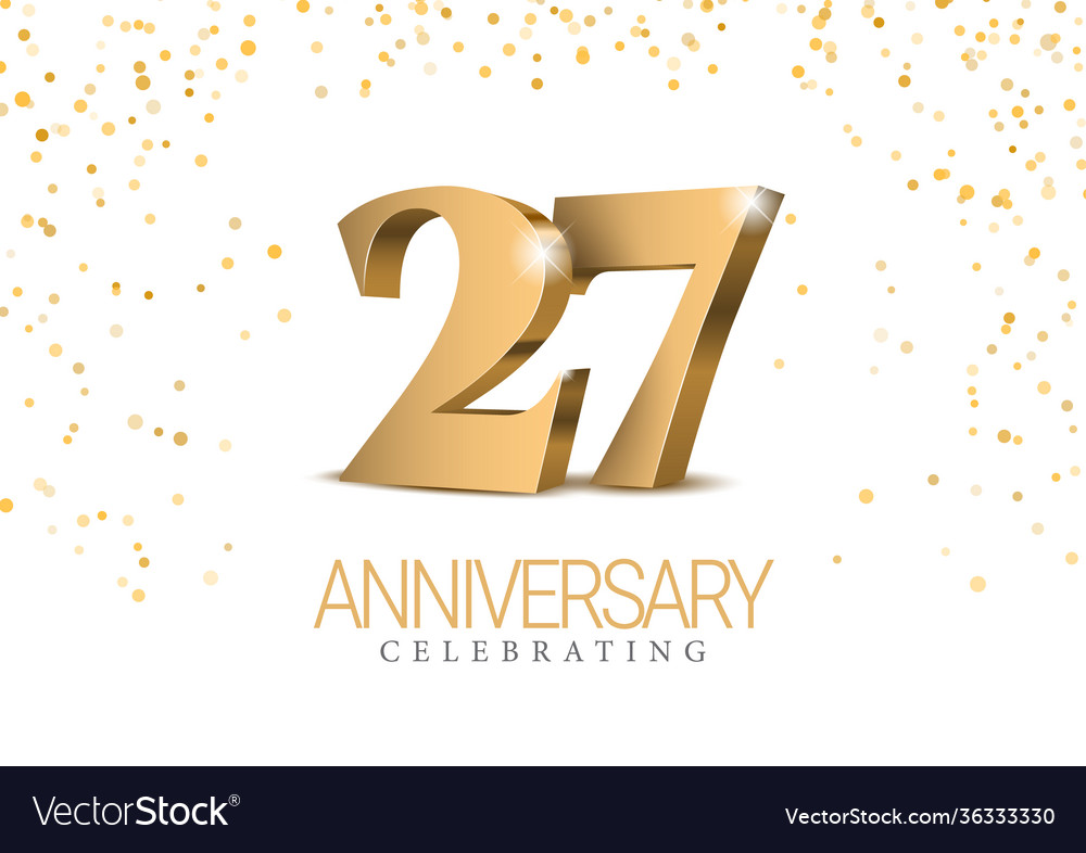 Anniversary 26 gold 3d numbers vector image Anniversary 26 gold 3d numbers