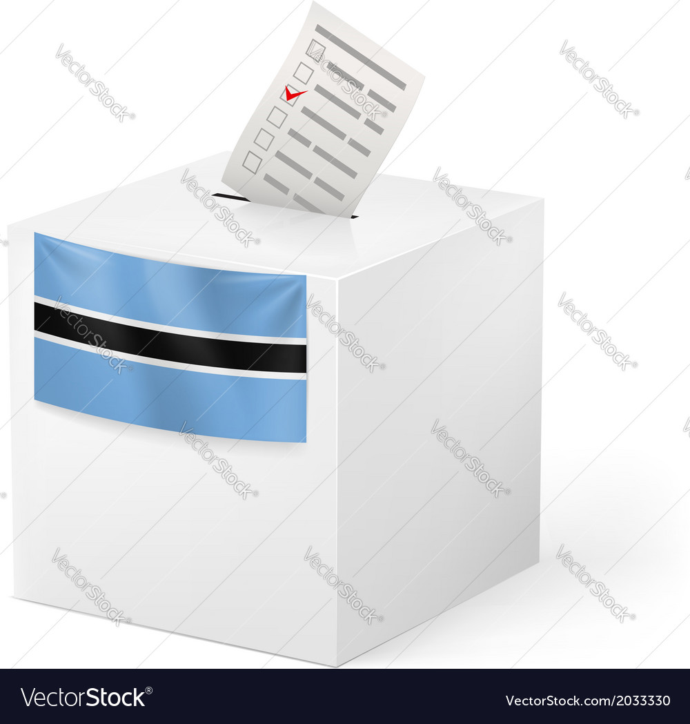 Ballot box with voting paper botswana Royalty Free Vector