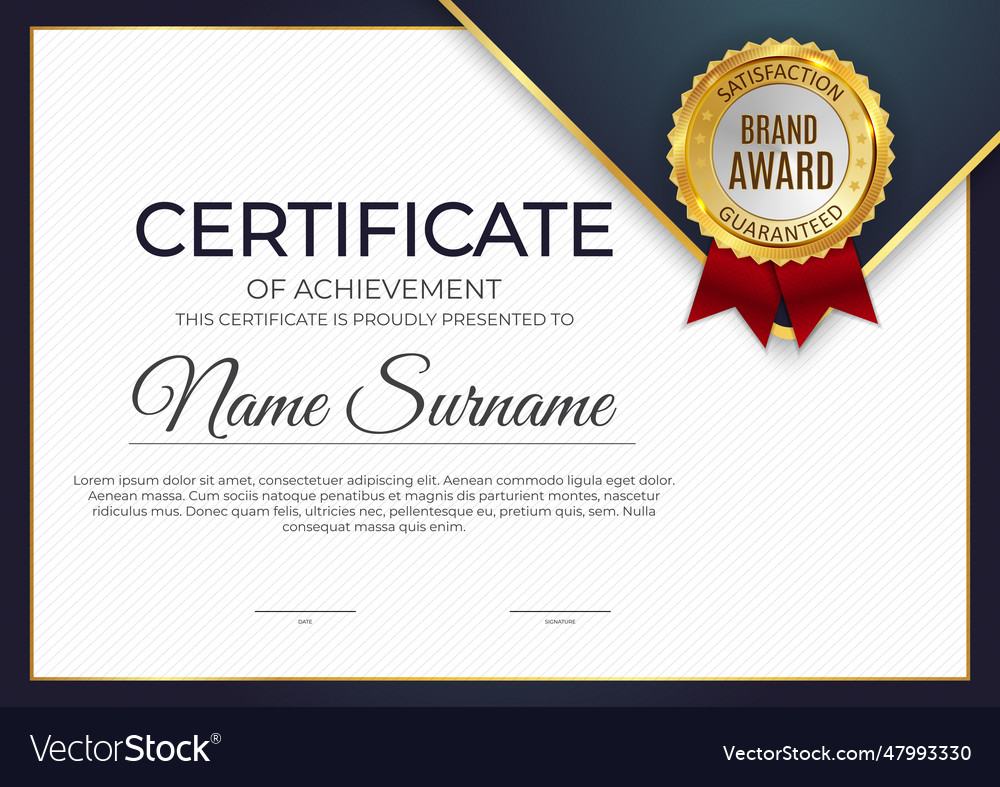 Certificate diploma template of background Vector Image