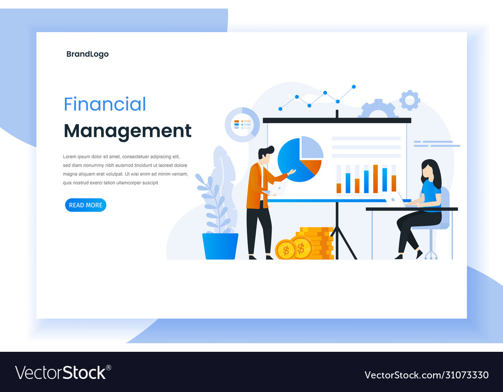 Konzept der Landingpage für Finanzmanagement
