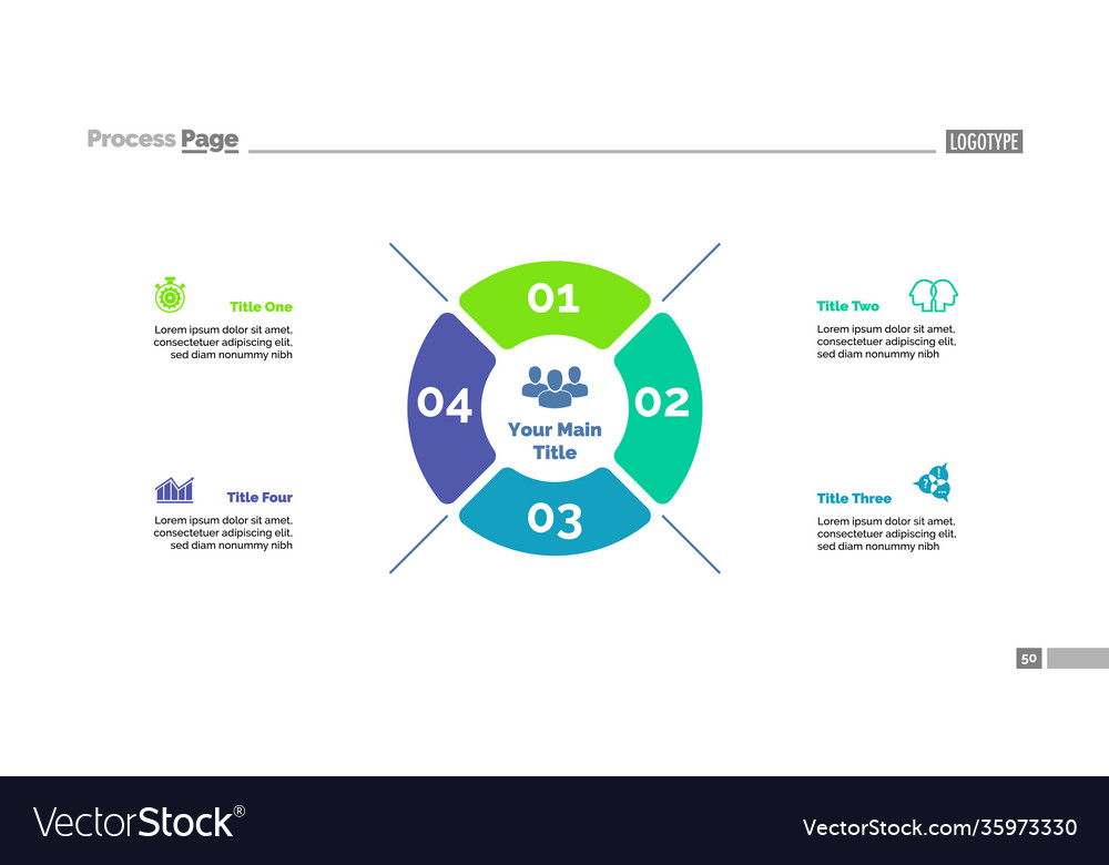 Four options strategy process chart template Vector Image