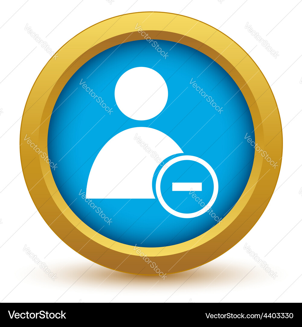 Gold remove user icon Royalty Free Vector Image
