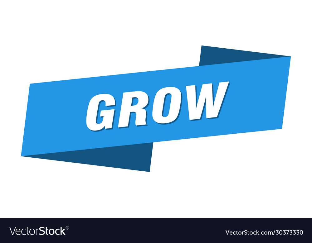 Grow banner template ribbon label sign