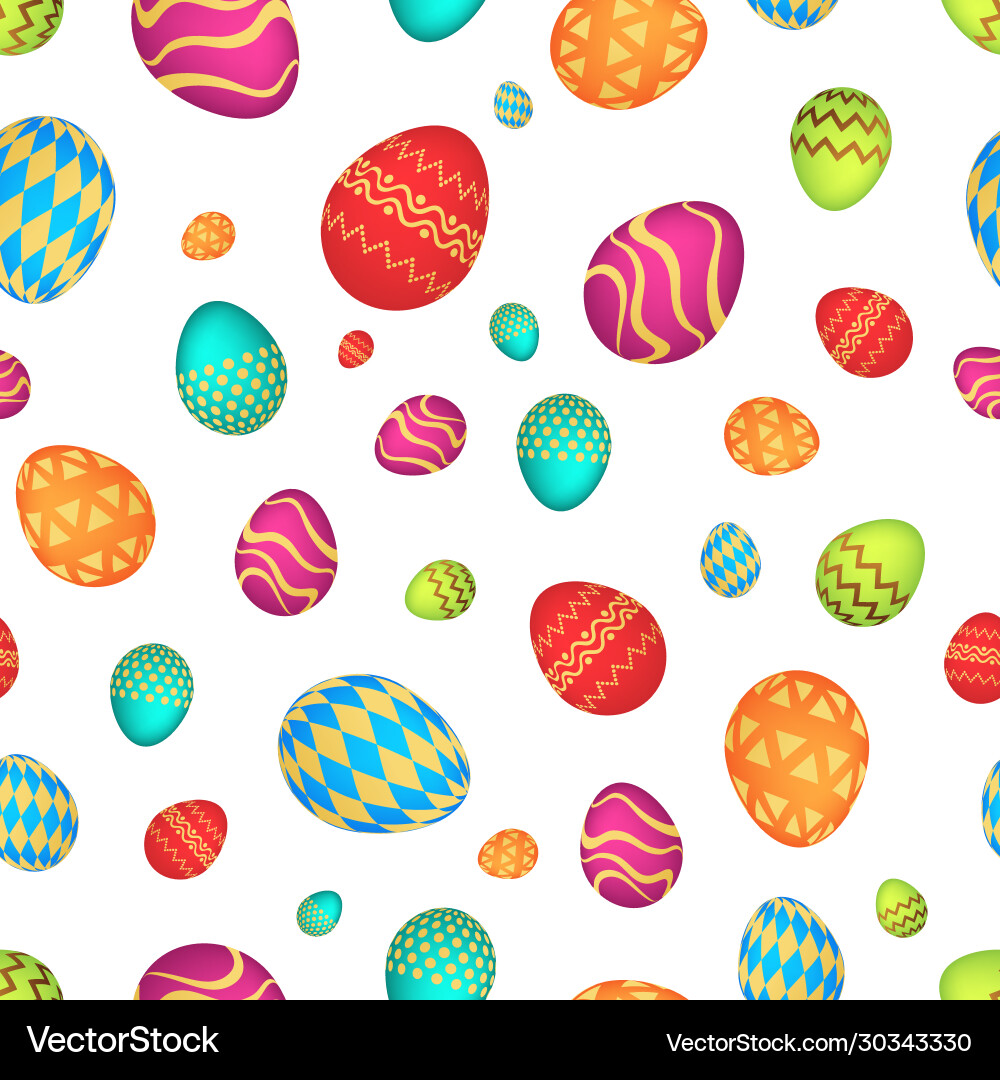 Seamless pattern with colorful easter eggs Vector Image