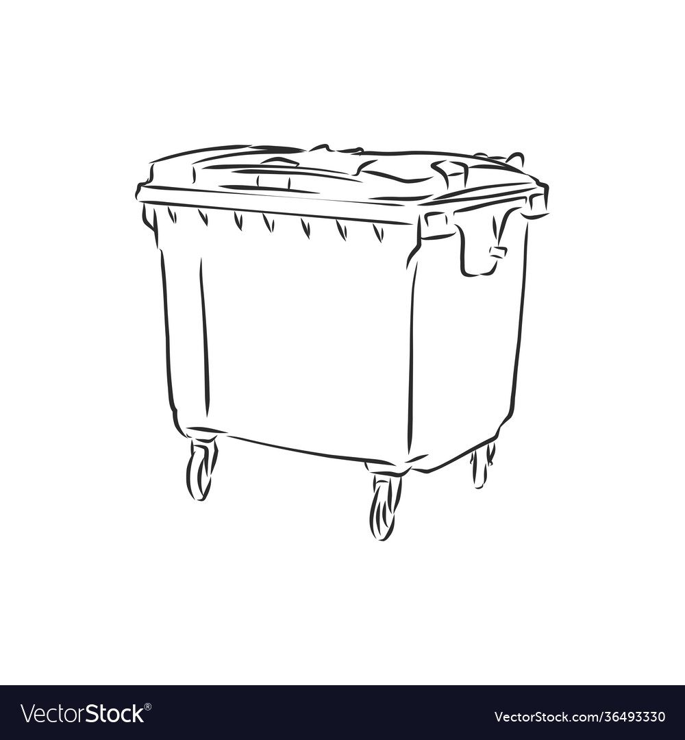 Sketched empty trash bin desktop icon doodle