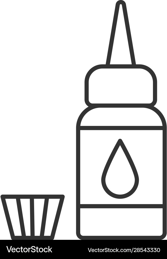 Tattoo machine ink and cap linear icon Royalty Free Vector