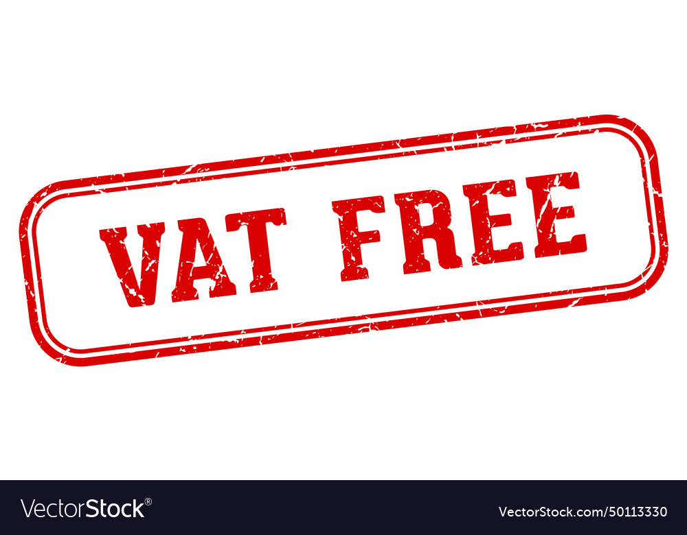 Vat free stamp vat free rectangular stamp on Vector Image