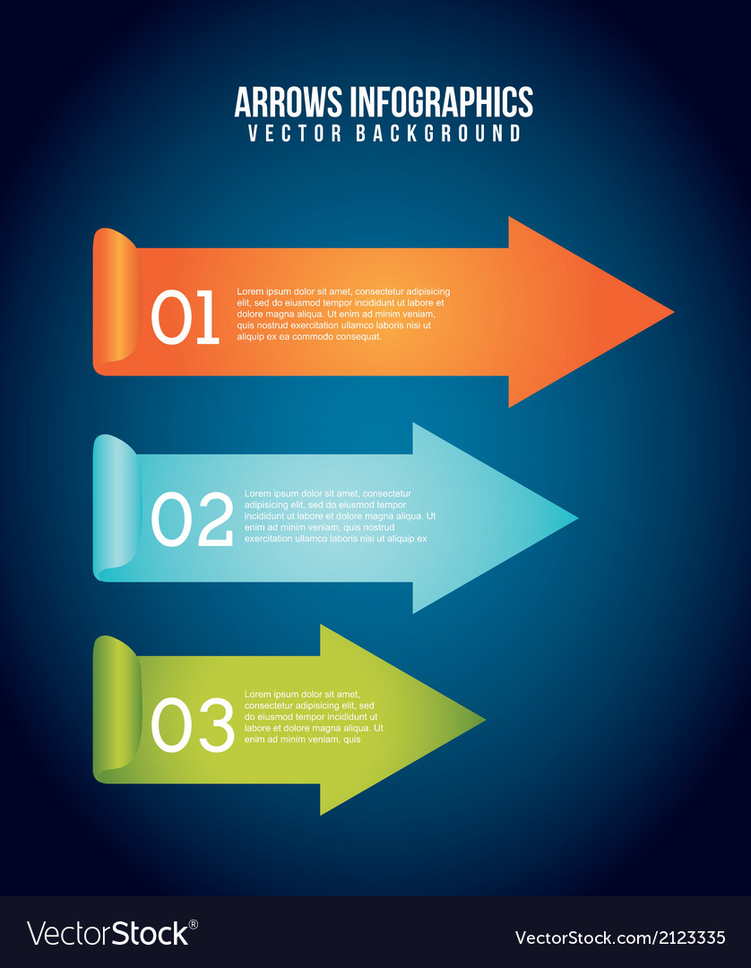 Arrows infographics over blue background