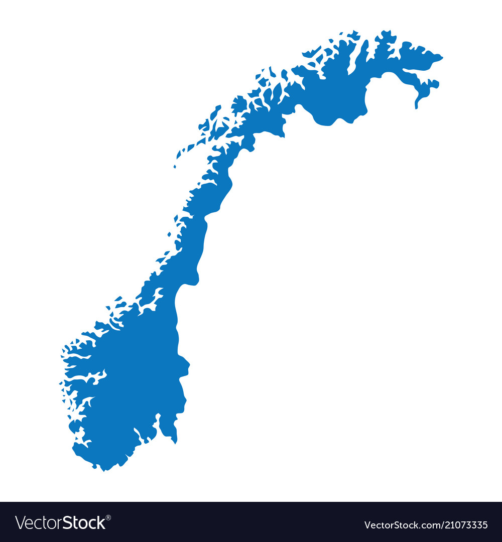 Blank blue similar norway map isolated on white ba