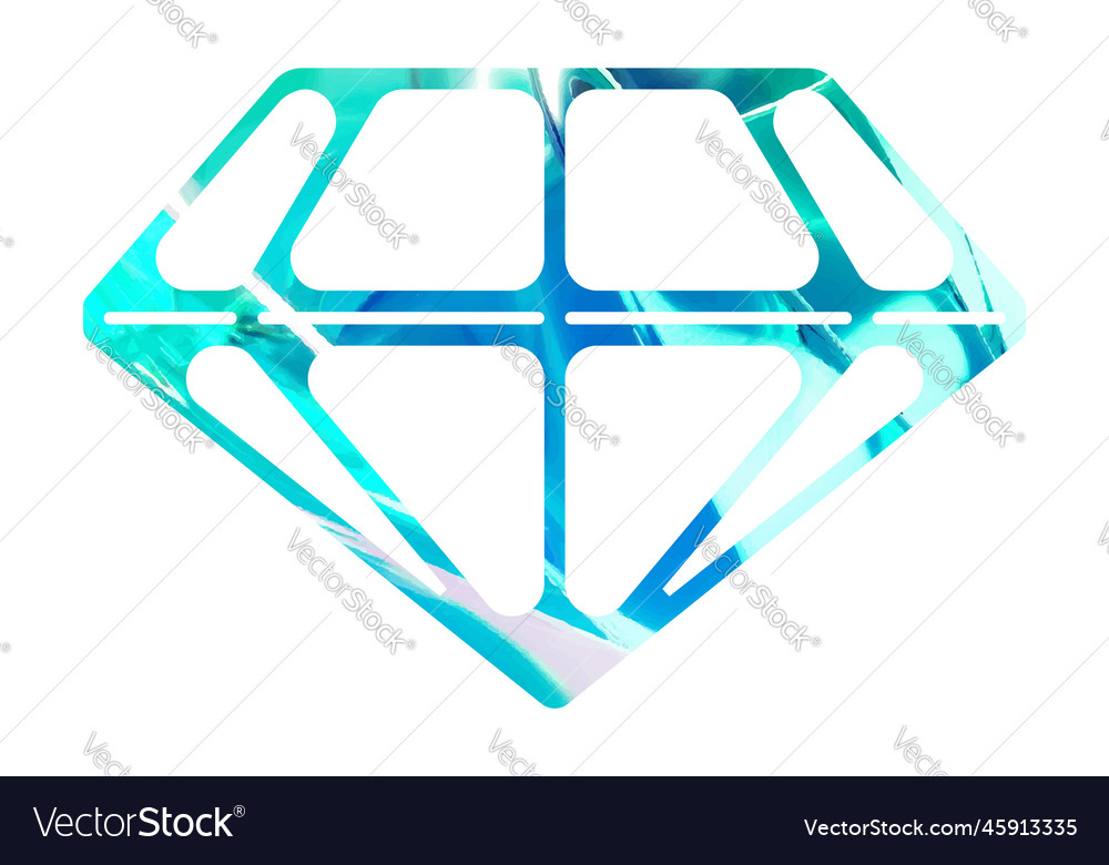 Blue diamond symbol isolated on white background Vector Image