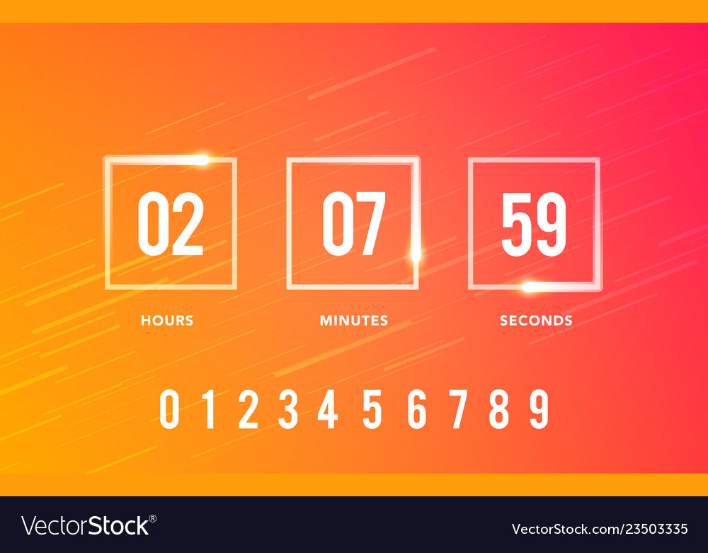 Digital clock timer for coming soon web element Vector Image