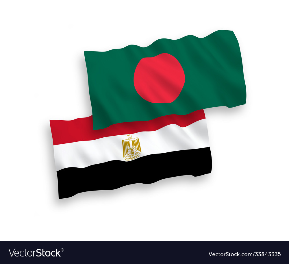 Flags egypt and bangladesh on a white Royalty Free Vector