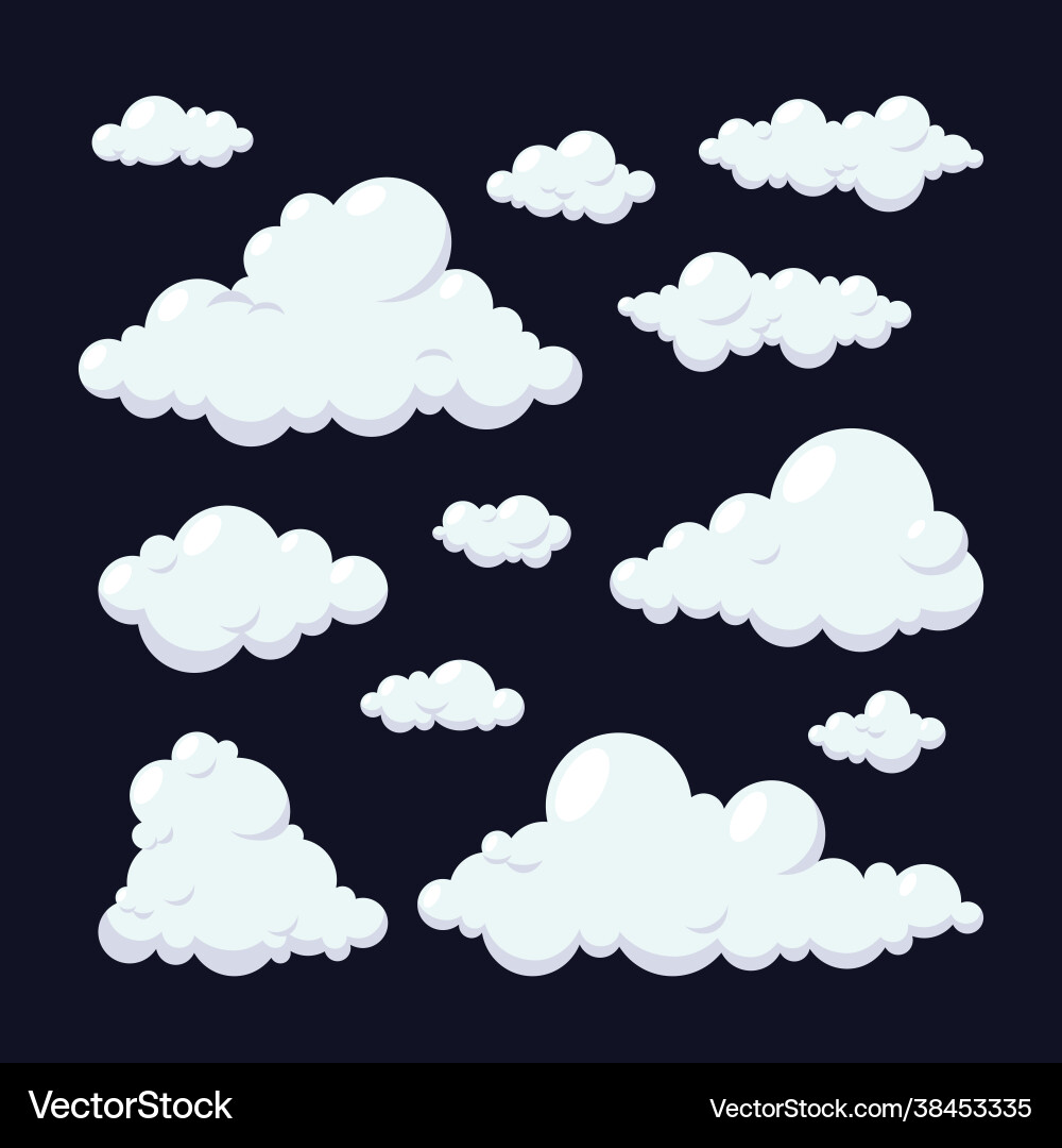 Flat clouds collection eps Royalty Free Vector Image