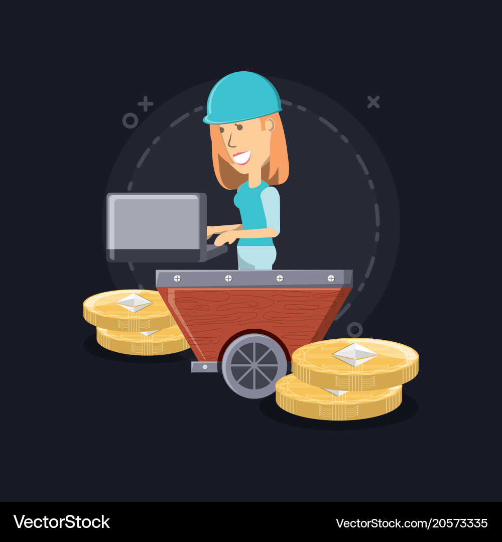 Mining cryptocurrency design Royalty Free Vector Image