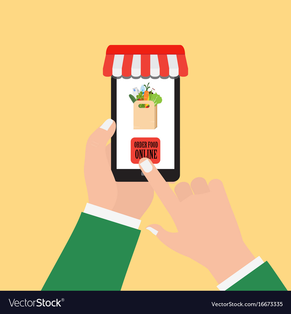 Order Food Online Royalty Free Vector Image Vectorstock