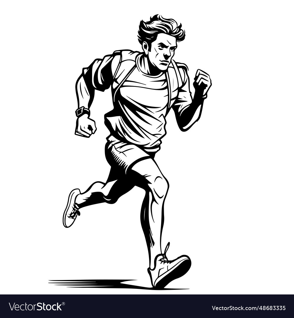 Runner sketch hand drawn Royalty Free Vector Image