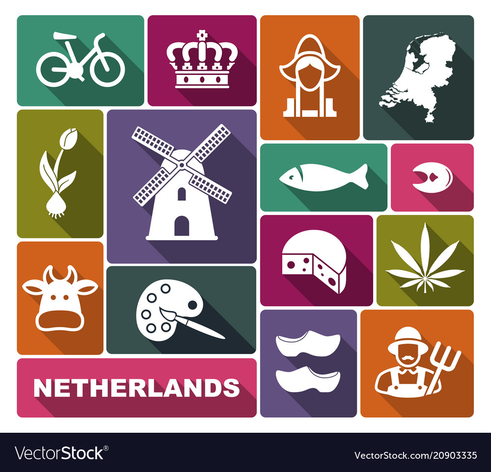 Traditional Symbols Netherlands Royalty Free Vector Image