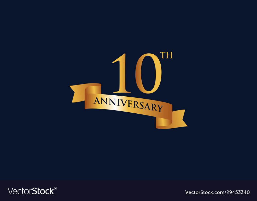 10th anniversary celebration logo Royalty Free Vector Image