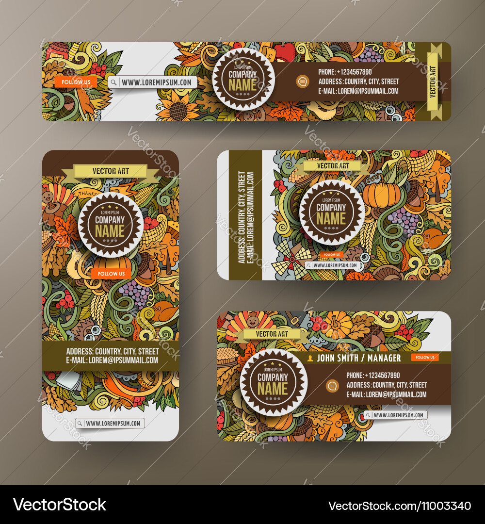 Corporate Identity Templates Set With Doodles Vector Image