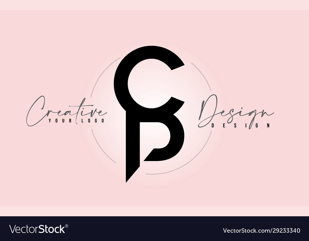 Cp letter design icon logo with letters one on Vector Image