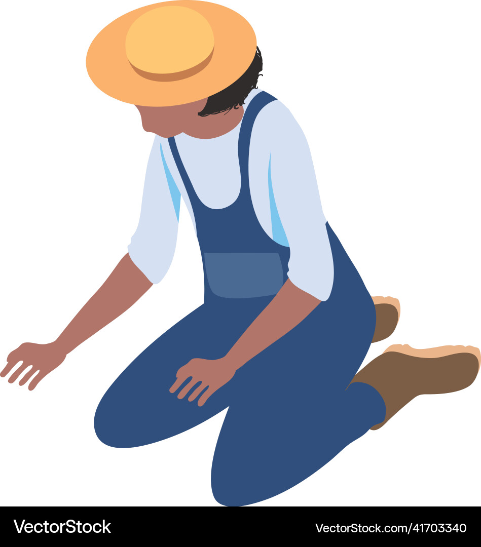 Farmer worker isometric Royalty Free Vector Image
