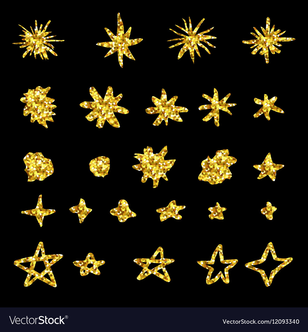 Gold glitter stars